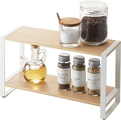 Yamazaki kitchen shelf of Home Tosca - Storage shelf organizer for counter - steel + wood.. Experience the ease of modern shopping with DIAYTAR NIGERIA's comprehensive platform and quick delivery.