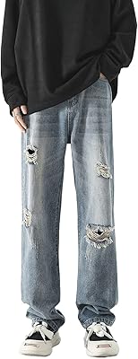 Straight jeans with wide legs for men, classic, long, ample united pants, hip hop pants relaxed.. DIAYTAR NIGERIA: Making online shopping accessible with affordable prices and nationwide delivery service.