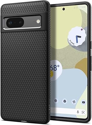 Protective cover Spigen Liquid Air designed for Google Pixel 7 - Mat black.. You shop, we deliver — quick and easy with DIAYTAR Nigeria.