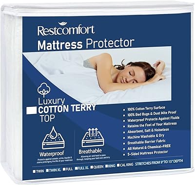 Luxury protective mattress in hypoallergenic sponge cotton - Mining, bedbugs and waterbags - Comfortable comfort (King size).. Shop with confidence on DIAYTAR Nigeria — quality products and timely delivery.