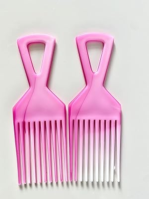 Bliss - African plastic comb (2 pieces) (pink).. DIAYTAR NIGERIA: Your one-stop e-commerce destination with affordable prices and nationwide delivery in 5-8 days.