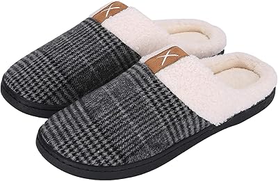 Flobings for women, non -slip slippers in soft and comfortable memory foam wool fabric, fall and winter breathable and winter breathable - black slippers - black.. DIAYTAR NIGERIA combines affordability with convenience, delivering your purchases within 5-8 days.