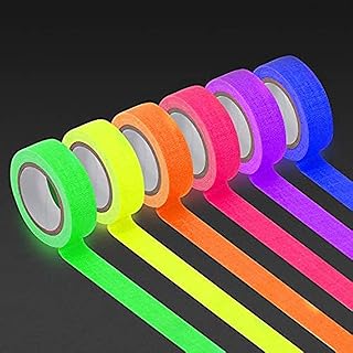 Set of 6 reagents with black UV light, 0.59 inch x 16.4 feet per color, fluorescent fabric/neon gaffer ribbon, super bright for light party supplies (6 colors) phosphorescent ribbon under black UV light.. DIAYTAR NIGERIA: Creating access to affordable products for every Nigerian with our swift delivery service.