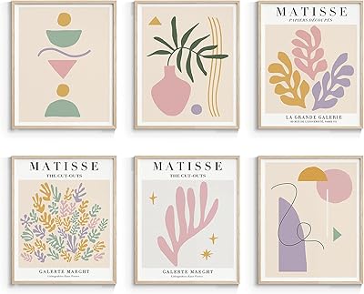 Wall art poster and Insimsea Matisse gallery prints, Bohemian beauty room posters, imprints of abstract art without frame, 8 x 10 inch, lot of 6.. DIAYTAR NIGERIA promises affordability and variety with every purchase, delivered in 5-8 days.
