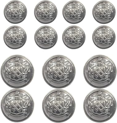 Set of 14 metal blazer buttons - for blazers, costumes, sports coats, uniforms and jackets (silver 15 mm 20 mm).. Experience the joy of discovery with DIAYTAR NIGERIA's vast catalog and nationwide affordable delivery.