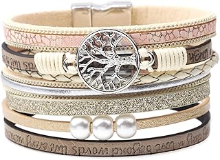 Leather bracelet for women, adolescents, tree bracelet Inspirational sun, birthday and Christmas gift jewelry (beige).. Experience the ease of modern shopping with DIAYTAR NIGERIA's vast selection and quick delivery service.