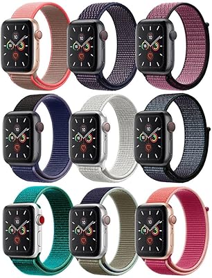 Margoun Nylon Sport Bracelet For Apple Watch 49mm 45mm 44mm 42mm, Soft replacement bracelet for Iwatch Series 8/Ultra/7/6/SE/5/4/3/3/1 (9) Parts 9).. DIAYTAR NIGERIA: Your affordable shopping destination with thousands of products delivered in days.