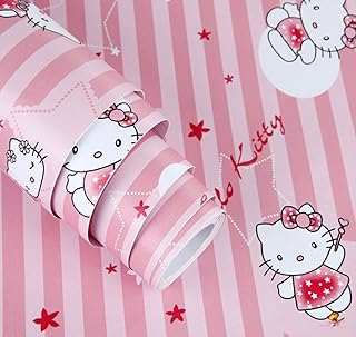 Wolpin wall stickers for children's bedroom (45 x 500 cm), cute cats for girls, children's room, wardrobe and furniture decoration, waterproof sticker, pink color.. DIAYTAR NIGERIA delivers more than products - we deliver affordable solutions within days.