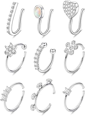 False stainless steel nose ring, false nose piercing, clip jewelry on the nose ring for women and men, non -piercing nose ring.. DIAYTAR NIGERIA: Bringing quality products to your doorstep at prices that won't break the bank.