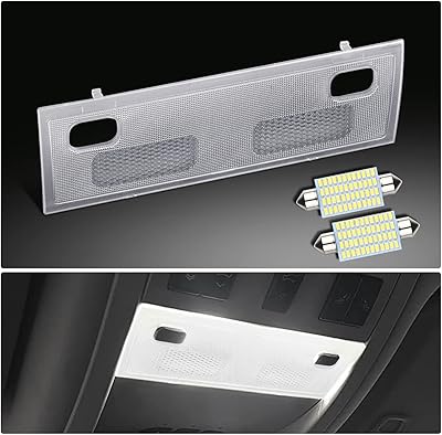 MBYDAY INTERVENTION ROOF LAMP COVER with transparent lens and white LED bulbs compatible with Chevy Silverado GMC Sierra Suburban Avalanche Tahoe Yukon Cadillac Escalade 2007-2013.. No hidden costs, no long delays — just DIAYTAR Nigeria convenience.