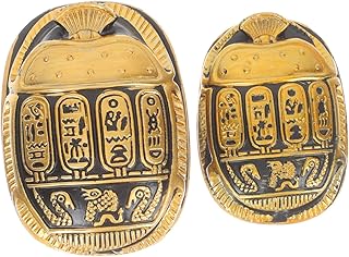JL Stuy Amulet of 2 -piece office scarab, figurine in ancient Egyptian resin, resin table pendant, Egyptian statues, model in decoration resin of Egyptian scarab.. DIAYTAR NIGERIA makes online shopping accessible to all with budget-friendly prices and reliable delivery.