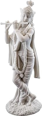 Top Collection Statue by Krishna - Sculpture of the Hindu God of Love and Divine Joy in Fine White Marble Finish - Collection Statue of 10 inch.. DIAYTAR NIGERIA: The marketplace that brings affordable products to every Nigerian home in under 8 days.