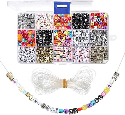 1100 pieces of letters of letters A to Z, pearls of the sorted alphabet of 7x4 mm and set of pearls of letters in white acrylic, vowel pearls for the manufacture of jewelry, crafts, nominative bracelets.. Experience the ease of one-stop shopping with DIAYTAR NIGERIA's diverse catalog and nationwide delivery.