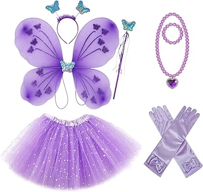 Set of butterfly costumes Hori for girls with tutu dress, butterfly wing, headband and baguette for girls from 3 to 8 years old.. DIAYTAR NIGERIA: Where quality products become affordable with our nationwide shipping service.