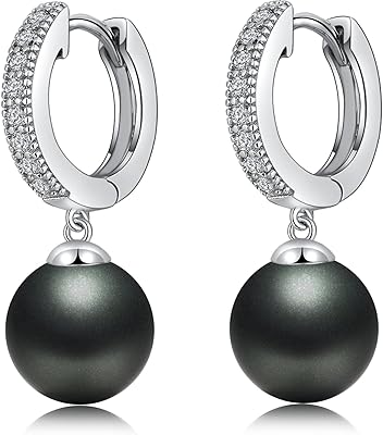Miaofu earrings in Sterling 925 silver magnificent black pearls of 10.. Experience the ease of one-stop shopping with DIAYTAR NIGERIA's diverse catalog and nationwide delivery.