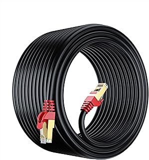 Ethernet cable CAT 7 Interior and exterior (200 feet), robust, waterproof, direct burial, in the ground, UV sheath, POE, network, Internet, CAT 7, 200 feet cable.. Shop smart with DIAYTAR NIGERIA's vast selection and enjoy affordable shipping in just 5-8 days.