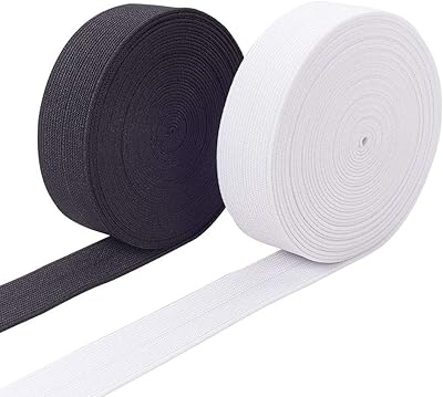 Benecrete 1 inch 11 meters black and white foldable elastic band for hair elastic and ties.. DIAYTAR NIGERIA: Creating access to affordable products for every Nigerian with our swift delivery service.