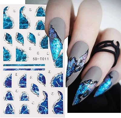 Nail art stickers in stereoscopic relief 5D decal marble marble sticker self-adhesive colorful circle supplies nail conceptions for women girls advice manicure DIY.. Need something fast? Order it now from DIAYTAR Nigeria.