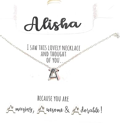 Alisha - Collar 'A' - Magnificent personalized silver pendant with sparkling diamonds at the bottom of the letters., 42 cm chain, composite alloy.. DIAYTAR NIGERIA: Where affordable shopping meets reliable nationwide delivery in less than a week.
