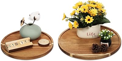 10 + 12 inches round wooden tray for decoration.. DIAYTAR NIGERIA: Revolutionizing accessibility to quality products at budget-friendly prices across Nigeria.