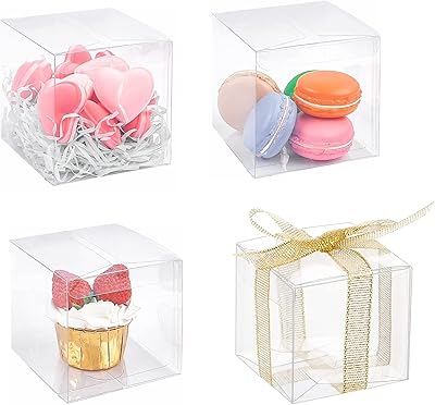 20 pieces 4 "x 4" x 4 "transparent dragees boxes transparent gift box for cupcakes, macaroons, candies, cookies, wedding decorations, baby shower.. Your comprehensive marketplace awaits at DIAYTAR NIGERIA with affordable prices and reliable delivery times.