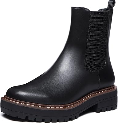Chelsea Athlefit boots for women, Bottines with thick -heeling platform and leather notched sole.. Discover the perfect balance of selection and value with DIAYTAR NIGERIA's nationwide delivery service.