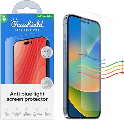 Wallpaper protector in ocushield blue anti -light tight for iPhone 14 pro max 6.7 inch - protects your eyes, reduces migraines and improves sleep.. Your complete shopping solution, DIAYTAR NIGERIA offers extensive choice with competitive prices and delivery.