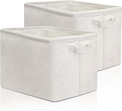 Storage basket in FCG HOME fabric - Package of 2, foldable tank to organize clothes, toys, linen, baby bedroom, shelves, cupboard, house, drawer, living room.. No hidden costs, no long delays — just DIAYTAR Nigeria convenience.