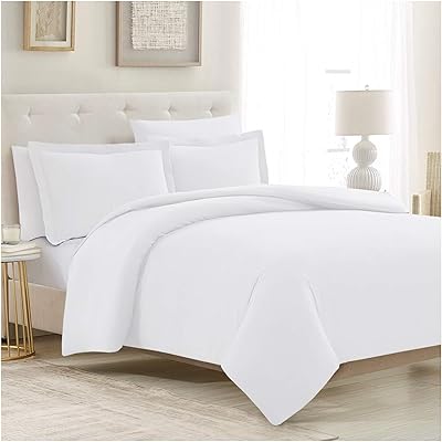 3 -piece 3 -room bed set for double bed - soft microfiber bed sheet with 1 pillowcase and 1 pillowcase - buttons and corner closure - unsightly, discoloration and stains (Twin/Twin XL, white).. DIAYTAR NIGERIA: Bringing quality products to your doorstep at prices that won't break the bank.