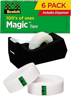 Multipurpose invisible scotch Magic invisible tear repair tape with distributor, 6 rolls, 3/4 "x 1000", box (810k6c38).. DIAYTAR NIGERIA brings the marketplace home to you with affordable prices and delivery in 5-8 days.