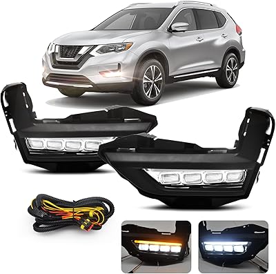 LED fog lights for Nissan Rogue 2017-2020, bumper lights with DRL and turn signals.. More than a store — DIAYTAR Nigeria is your shopping partner.