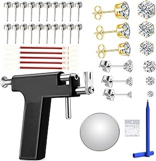 Reusable ear piercing kit, professional living room tools with silver earrings for home, earrings for the nose and lips with 18 pairs of earrings, stainless steel.. Experience the ultimate in shopping convenience with DIAYTAR NIGERIA's vast catalog and 5-8 day delivery.