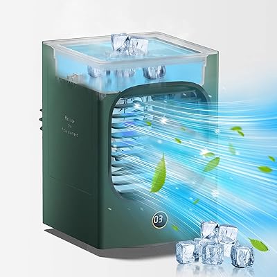 Portable air conditioners, mini air cooler by 3 in 1 rechargeable evaporation, 3 -speed cooling fan, 4000 mAh battery humidifier, automatic oscillation, light, mini air conditioning for bedroom.. Shop without compromise at DIAYTAR NIGERIA, where quality, affordability, and quick delivery coexist.