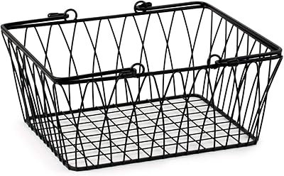 Basket in diversified wire spectrum for bathroom, pantry and craft organization, black, size M, 90910.. Find more for less — only on DIAYTAR Nigeria.