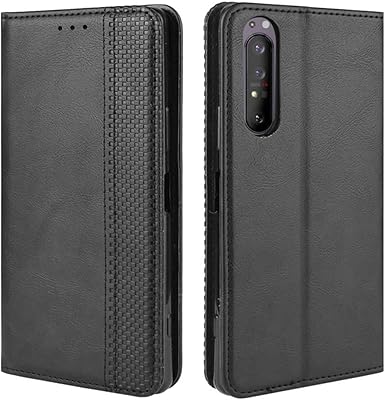 HUALPRO SONY XPERIA 5 II Retro anti -antichoc shell in PU leather with location for card and magnetic locking for Sony Xperia 5 II 2020 (Black).. DIAYTAR NIGERIA: Making quality products accessible to all Nigerians at affordable prices.