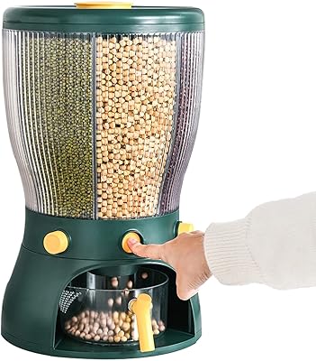 Multifunctional rotary food storage box Temax for rice divider, insects and cereals, humidity resistant 10 kg (green).. DIAYTAR NIGERIA brings the market to your fingertips with affordable prices and swift delivery services.
