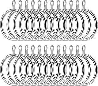 Curtain ring, 20 metal shower curtain rings, curtain rings with eyelets for curtains and shower curtain rods, 38 mm interior diameter (silver).. With DIAYTAR Nigeria, your wishlist becomes reality, fast.