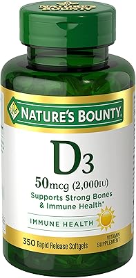 Vitamin D Nature's Bounty, Immune support, 2000 IU, capsules, 350 CT.. Shop for less and receive more with DIAYTAR NIGERIA's expansive e-commerce platform and nationwide delivery.