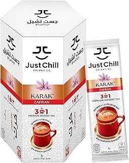 Just Chill Drinks CO tea. - Karak Chai Zafran rich and authentic, refreshing tea, 26 g x 10 sachets.. DIAYTAR NIGERIA combines extensive product options with budget-friendly prices, delivered in 5-8 days.