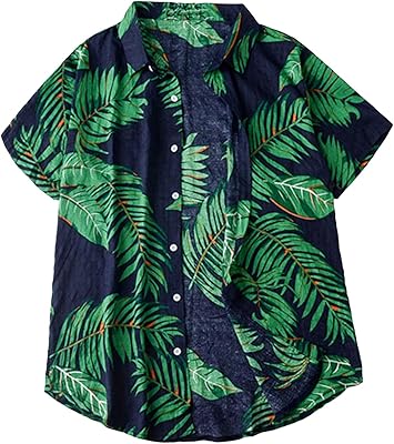 Aloha beach shirt with short sleeves and Hawaiian cotton collar for men.. Shop electronics, clothes, and everything in between on DIAYTAR Nigeria.