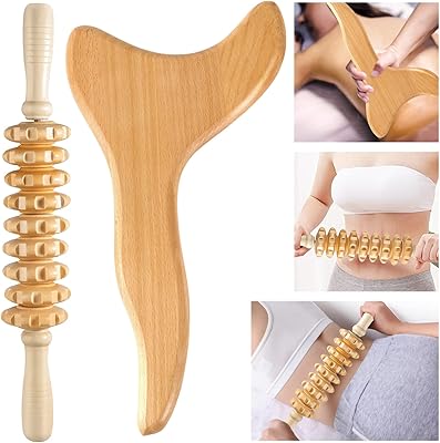 Tools Gua Sha Bois Macombi for 2-piece lymphatic drainage, wooden handler, anti-cellulite masseur for gua sha massage, therapy and body sculpture.. No more overpriced stores — DIAYTAR Nigeria brings the best to your door.