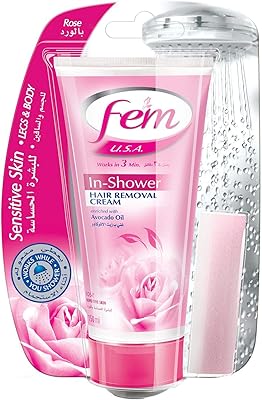 Depilatory cream in the FEM shower with shea butter and the rose in the United States - 150 ml.. You choose it, we deliver it — DIAYTAR Nigeria makes shopping easy.
