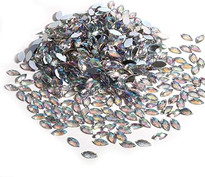 Wal Front 500 pieces/Rhinestone bag in the shape of a horse eye, stones embroidered with acrylic crystal for 7x15mm (white) DIY clothing (white).. Shop smarter with DIAYTAR NIGERIA's diverse marketplace and budget-friendly nationwide delivery.
