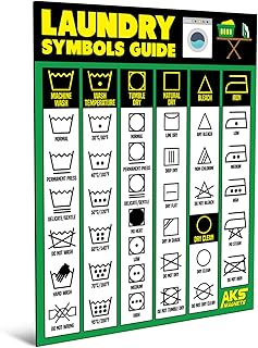 Magnet guide of the laundry code - Extra large easy to read 8.59 "x 11" clothing maintenance instructions - washing, drying, ironing, whitening - laundry decoration of modern art.. DIAYTAR NIGERIA brings affordable products to every doorstep with our reliable 5-8 day shipping.
