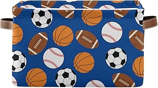 Rectangular storage basket - Football Basketball Basketball Football Foldable Storage Bac with leather handles for shelves/gift baskets/Toy organizer/Children's Decor.. Experience shopping satisfaction with DIAYTAR NIGERIA's vast selection and nationwide delivery service.