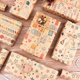 The set of gift packaging paper includes 6 kraft rooms with sticker and ribbon for party.. DIAYTAR NIGERIA delivers more than expected with our extensive catalog and 5-8 day delivery service.
