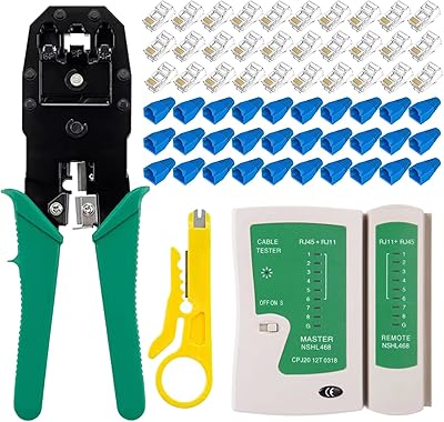Weititong RJ45 CAT 6 settings pack, comprising 30 RJ45 CAT6 connectors, 30 RJ45 caps, 1 cable tester, 1 Main Product Tool.. DIAYTAR NIGERIA delivers on our promise of extensive selection and budget-friendly nationwide shipping.