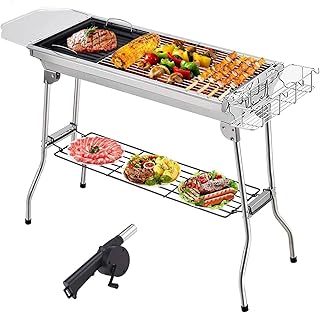 Portable charcoal grill showway - Portable stainless steel grill for camping, hookah, kitchen, campsite, travel and exterior (Deluxe).. Discover the convenience of DIAYTAR NIGERIA's vast e-commerce platform with delivery in just 5-8 days.