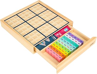 Wooden sudoku puzzle game with drawer (colorful) - Educational stimulating game games, mathematical games and logical thought capacity.. Quality and convenience delivered — shop DIAYTAR Nigeria now.