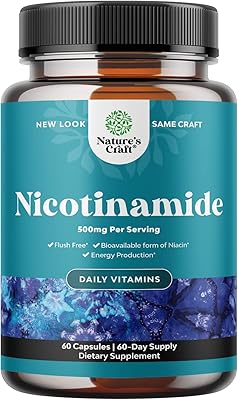 Vitamin B3 nicotinamide 500 mg capsules - Mitochondrial energy and anti -aging for the skin - AKA Vitamin B3 Niacin 500 mg Without rinsing and niacinamide 500 mg - Niacin supplement without rinsing - 60 units.. Make every purchase count with DIAYTAR Nigeria — shop smart, shop fast.